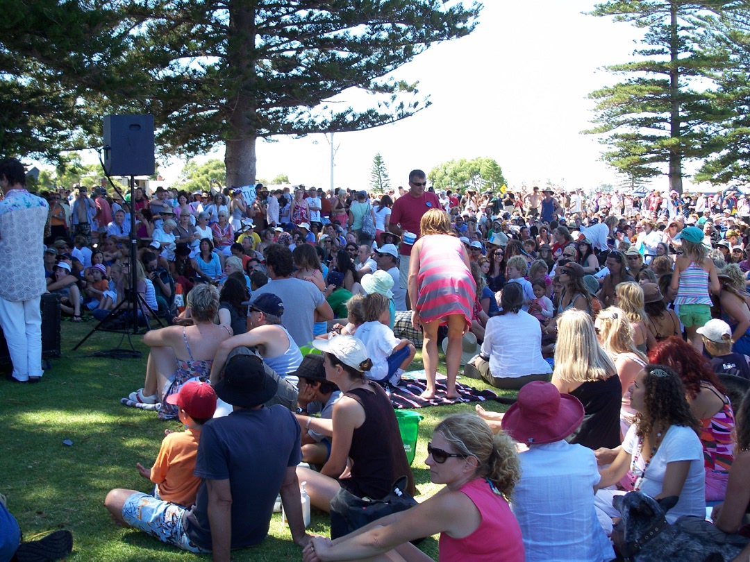 A massive crowd at the SFBA protest